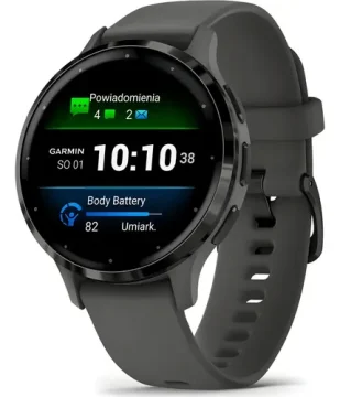 Smartwatch Garmin Venu 3s Caixa 41mm Tela AMOLED 1.2" Pulseira Silicone Grafite GPS NFC Wi-Fi.