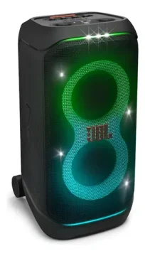 Caixa de Som JBL PartyBox Stage 320 Bluetooth Portátil Com Show de Luzes e Resistente a Respingos 240W RMS Preta