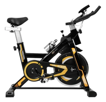 Bicicleta Spinning Com Roda De Inércia De 13kg Wct Fitness Cor Preto Preto/amarelo