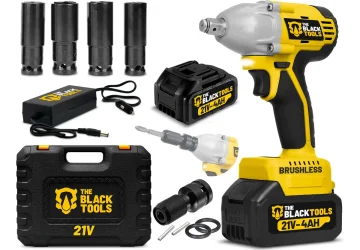 Chave De Impacto A Bateria 21v 1/2 Pol 2400 Rpm Bivolt Com Acessórios E Maleta The Black Tools Amarelo/preto 127/220v
