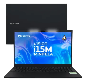 Notebook Positivo Vision I15m Com Minitela, Intel Core 3, 8gb De Ram, Ssd De 256gb E Tela De 15,6 Full Hd Ips Antirreflexo Preto