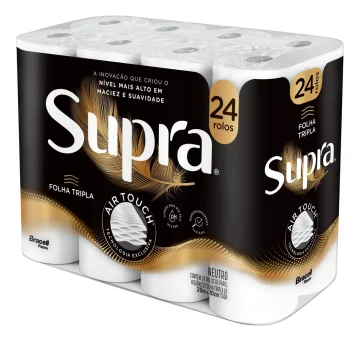 Papel Higiênico Supra Folha Tripla 24 Rolos