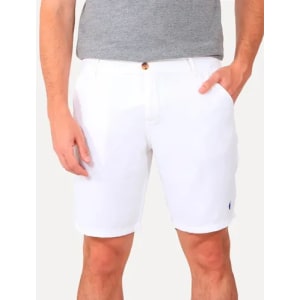 Bermuda Ralph Lauren Masculina Linho Navy Icon Branca