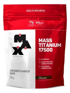 Hipercalórico Mass Titanium 17500 3kg - Max Titanium Sabor Chocolate