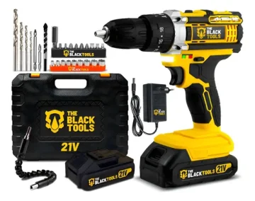 Parafusadeira Furadeira Impacto Black Tools 2 Baterias