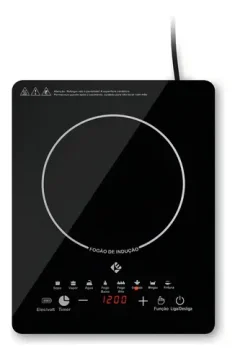 Cooktop Indução 1 Boca Preto Touch Screen