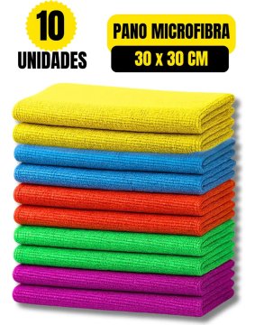 10 Flanela Pano Microfibra Limpa Carro Vidro Pia Multiuso Cor Sortidos Home Safe Home