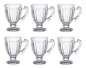 Jogo 6 Xícaras De Cristal Para Chá 200ml Renaissance Lyor