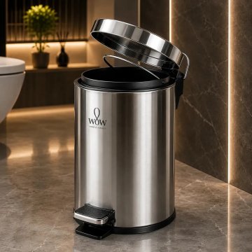 Lixeira Inox 5L Com Pedal Balde Removível Banheiro Cozinha Wow World Of Wonders