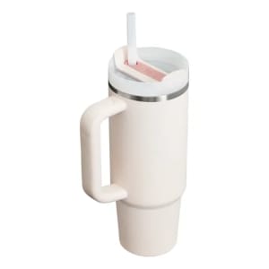Copo termico quencher stanley com canudo quartzo rosa 887ml
