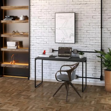 Mesa Para Escritório Office 1,20m Dynamica Cor Preto Ônix / Est.Preta