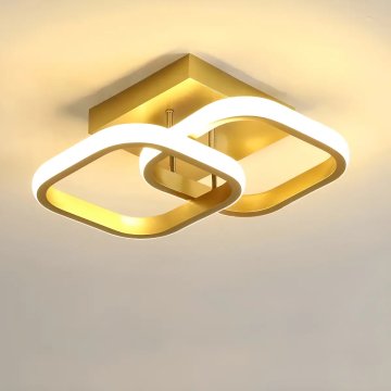 Luminária De Led Sobrepor Moderna Elegante 20w 3 Em 1 Estrutura Dourado