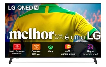 Smart TV 4K 50" LG QNED73 Portal de Games Processador AI α7 Ger8 4K Super Upscaling Google Cast Integrado Controle AI Magic WebOS 25 Modo Esportes