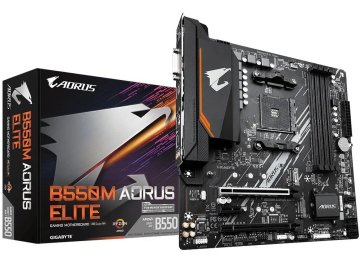 Placa Mae Gigabyte B550m Aorus Elite Am4 Ddr4 Hdmi M-atx Cor Preto