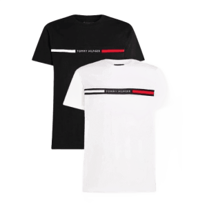Kit Camisetas Tommy Hilfiger Chest Insert Branca/preta 2un