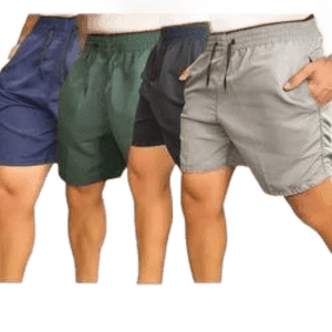 4 Short Tactel Masculino Bermuda Praia Casual Academia Bolso