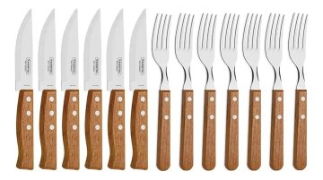 Tramontina Churrasco cor do punho marrom-claro 12 unidades 44.5cm
