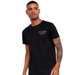 Camiseta Tommy Hilfiger Masculina Stack Brand Love Preta