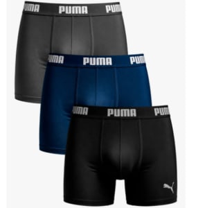 Kit 3 Cuecas Boxer Puma Sem Costura Microfibra Premium