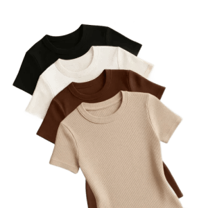 Kit 4 Blusas Feminina Ribana Canelado Estilosa Básica Casual