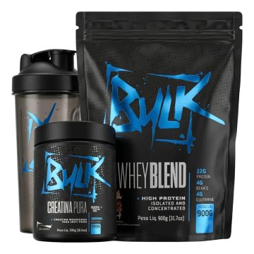 Kit Whey Protein 900g + Creatina 300g + Shaker Sabor Chocolate