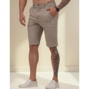 Bermuda Masculina Sarja Casual Sport Fino Elastano Elegante