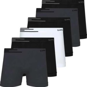 Kit 6 Cuecas Boxer Lupo Poliamida Sem Costura Box Original