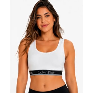 Top Regata Fitness Academia Cotton Calvin Klein Original Branco Liso M