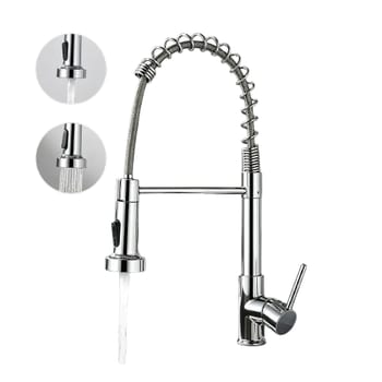 Torneira Bancada Cozinha Flexível 360° Monocomando Inox Q/f