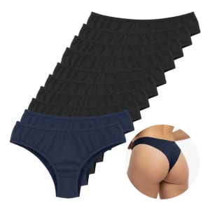 10 Calcinhas Feminina Tanga Lisa Algodão Atacado