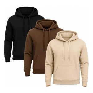 Kit 3 Moletom Blusa De Frio Com Capuz Agasalho Canguru
