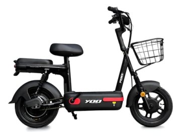 Bicicleta Elétrica Yoo Mobility Y-200 Aro 2025 Preto/Vermelho 350W
