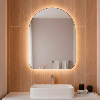 Espelho Orgânico Capela Led 44x64 Para Sala Quarto Banheiro Moldura Capela Led Frio
