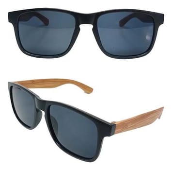 Óculos De Sol Quadrado Doxa Bambu com Proteção UV Cinza-escuro