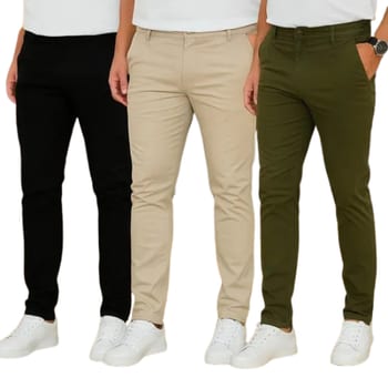 Kit 3 Calça Masculina Sarja Slim Alfaitaria Esporte Fino