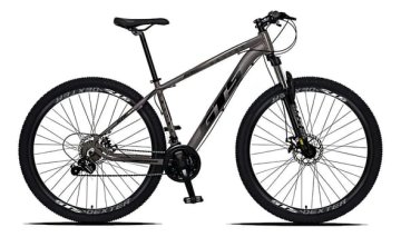 Bicicleta aro 29 Gts Dexter 24 velocidades freio a disco cor grafite com preto tamanho do quadro 17