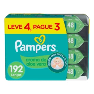 Lenços Umedecidos Pampers Aroma de Aloe Vera 192 Unidades