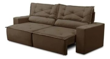 Sofá Retrátil E Reclinável 3 Lugares Com Molas 1,80m Livia Suede Marrom Sofá Retrátil E Reclinável 3 Lugares Com Molas 1,80m Livia Suede Marrom Adonai