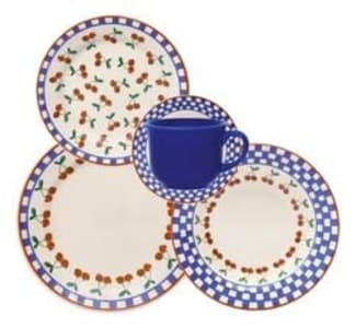Aparelho de Jantar Cerâmica Biona Donna Jardim de Cerejas 20 Peças