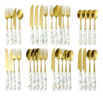 Jogo Talheres Faqueiro Aço Inox 24 Peças Cozinha Sem Suporte Branco