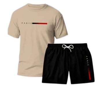 Conjunto Masculino Streetwear Paris Urbano Camiseta E Short