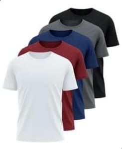Kit 5 Camisetas Básicas Masculina Dry Fit Lisa Tradicional