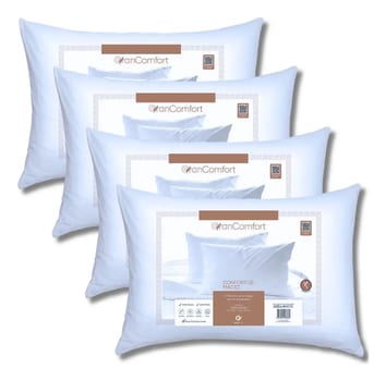 4 Travesseiros Antialérgico 50x70cm Suporte Alto Grancomfort Branco
