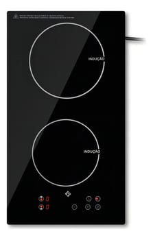 Cooktop De Indução 2 Boca Preto Com Trava De Segurança Painel Touch Screen