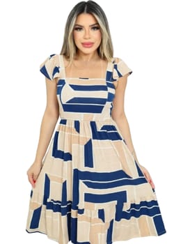 Vestido Feminino Midi Decote Quadrado Moda Evangélica