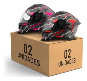 Kit 2 Capacete Stealth Hawk Fechado Viseira Cristal Pro Tork