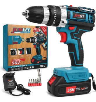 Parafusadeira E Furadeira À Bateria 36v Sem Fio Bivolt Azul-celeste 50hz/60hz 127/220v