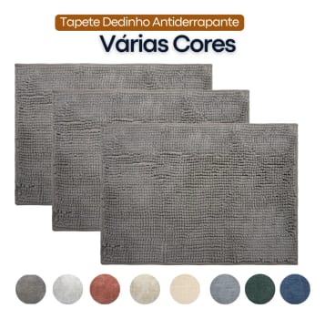 Kit 3 Tapetes Banheiro Dedinho Antiderrapante Macio Bolinha