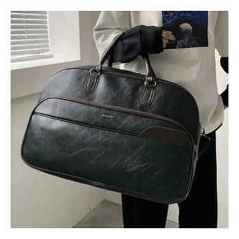 Bolsa Couro Grande De Viagem Mala Mão Resistente Preta Artestore