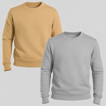 Kit 2 Blusa Moletom Masculino Gola Careca Algodão Premium